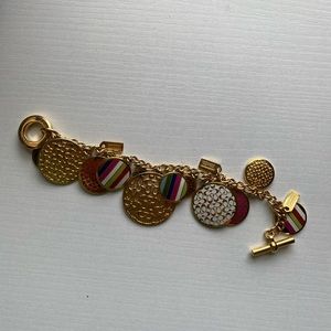 Coach vintage gold charm bracelet
